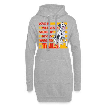 Love is wet noses slobbery kisses wagging tails - Hoodie Dress - heather grey - Front