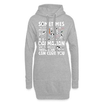 Drôle de dicton dalmate - Sweat-shirt à capuche long Femme - gris chiné - Devant