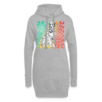 Dalmatien Rétro - Sweat-shirt à capuche long Femme - gris chiné - Devant