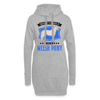 Mir reicht's Ich gehe zu meinem Welsh Pony - Hoodie-Kleid - Grau meliert - Vorne
