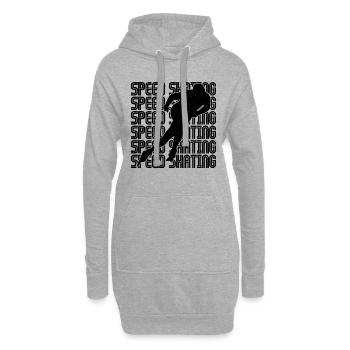 Le patinage de vitesse aime le patineur de vitesse sur courte piste - Sweat-shirt à capuche long Femme - gris chiné - Devant