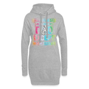 Drôle de papa dalmatien - Sweat-shirt à capuche long Femme - gris chiné - Devant