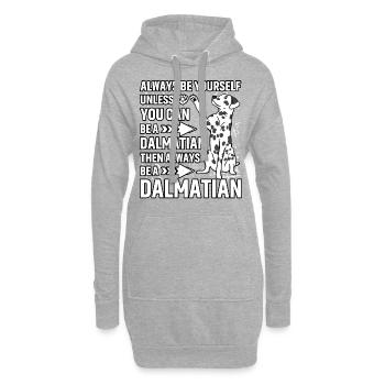 Drôle de dicton dalmate - Sweat-shirt à capuche long Femme - gris chiné - Devant