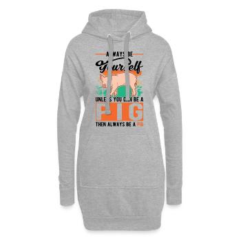 Porc Cadeau Agriculteur Cochon - Sweat-shirt à capuche long Femme - gris chiné - Devant
