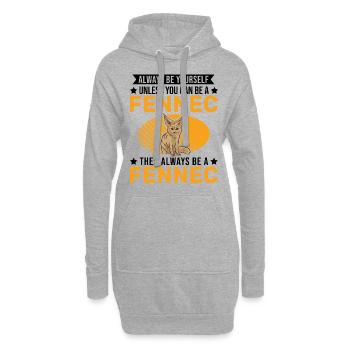 Always be yourses Fennec Wüstenfuchs Fennek - Hoodie-Kleid - Grau meliert - Vorne