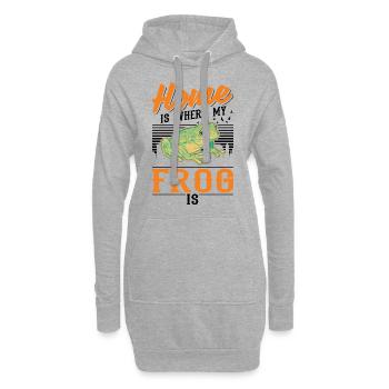 Zuhause ist wo mein Frosch ist - Hoodie-Kleid - Grau meliert - Vorne