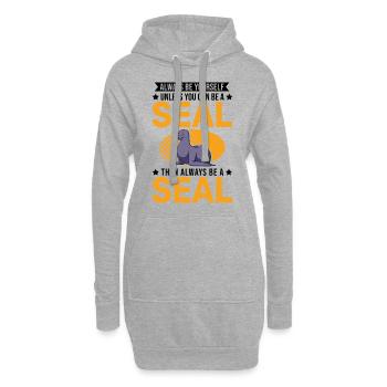 Cadeau de phoque Lion de mer Phoque Lion de mer - Sweat-shirt à capuche long Femme - gris chiné - Devant