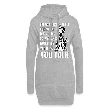 Drôle de dicton dalmate - Sweat-shirt à capuche long Femme - gris chiné - Devant