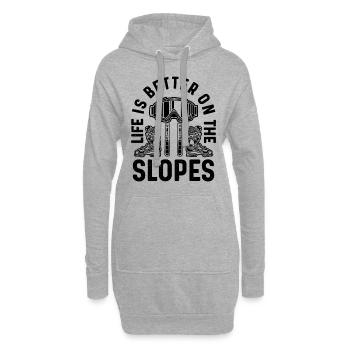Life Is Better On The Winter Sports Ski XC Skier - Hoodie-Kleid - Grau meliert - Vorne