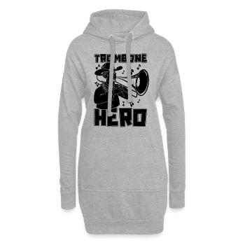 Trombone Hero Concert Band Instrument Trombonist - Hoodie-Kleid - Grau meliert - Vorne