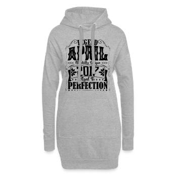 Avril 2017. Anniversaire avril 2017. Cadeau 2017. - Sweat-shirt à capuche long Femme - gris chiné - Devant