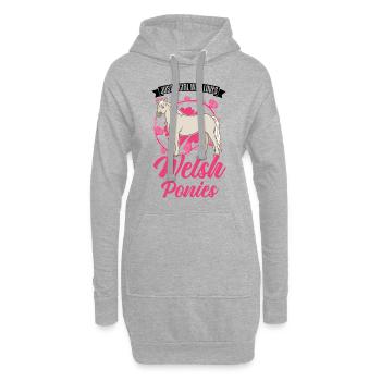 Just a girl who loves Welsh Ponies - Hoodie-Kleid - Grau meliert - Vorne