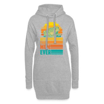 Meilleure maman grenouille - Sweat-shirt à capuche long Femme - gris chiné - Devant