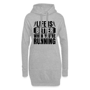 Life Is Better When Marathon Race Country Runner - Hoodie-Kleid - Grau meliert - Vorne