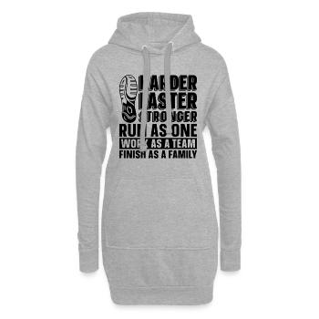 Harder Faster Stronger Long Track Country Runner - Hoodie-Kleid - Grau meliert - Vorne
