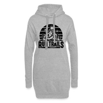 Run Trails Be Happy Retro Marathoner Trail Runner - Hoodie-Kleid - Grau meliert - Vorne
