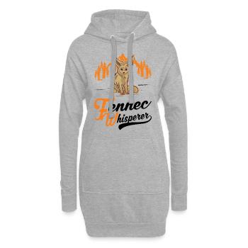Fennec Whisperer Fennec Renard du désert - Sweat-shirt à capuche long Femme - gris chiné - Devant