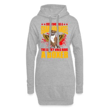 Everyone has a guardian Angel Boxer - Hoodie-Kleid - Grau meliert - Vorne