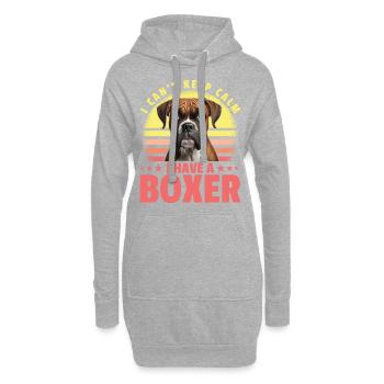 Je n’arrive pas à rester calme J’ai un Boxer - Sweat-shirt à capuche long Femme - gris chiné - Devant