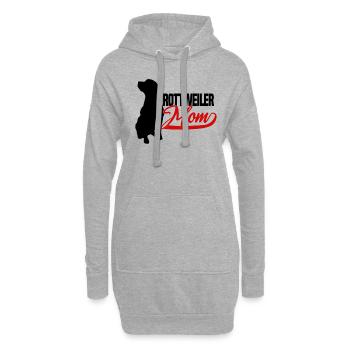 Rottweiler maman noire - Sweat-shirt à capuche long Femme - gris chiné - Devant