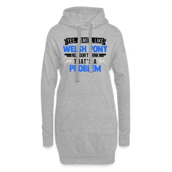 Welsh Pony Geruch Welsh Pferd - Hoodie-Kleid - Grau meliert - Vorne