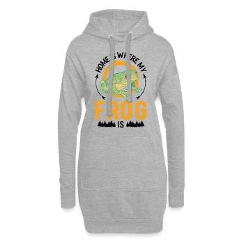 Zuhause ist wo mein Frosch ist - Hoodie-Kleid - Grau meliert - Vorne