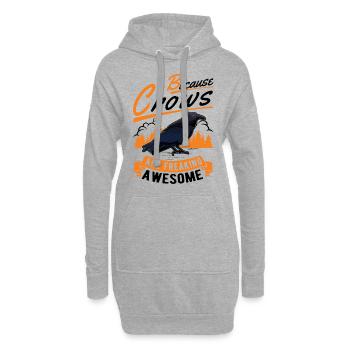 Parce que les corbeaux sont des corbeaux géniaux - Sweat-shirt à capuche long Femme - gris chiné - Devant