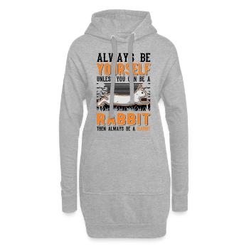Kaninchen Häschen Hase Kaninchen - Hoodie-Kleid - Grau meliert - Vorne