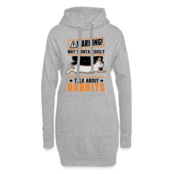 Lapin lapin lapin lapin - Sweat-shirt à capuche long Femme - gris chiné - Devant