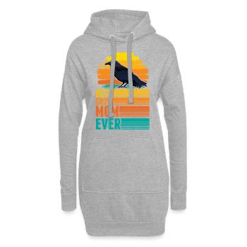 Meilleure maman corbeau de tous les temps Krähen Mama - Sweat-shirt à capuche long Femme - gris chiné - Devant