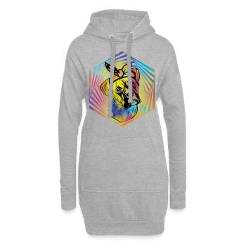 Boxeur - Sweat-shirt à capuche long Femme - gris chiné - Devant