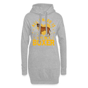 All I need is love and a Boxer - Hoodie-Kleid - Grau meliert - Vorne