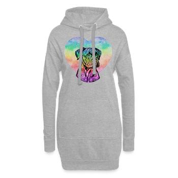 Boxer Retro - Hoodie-Kleid - Grau meliert - Vorne