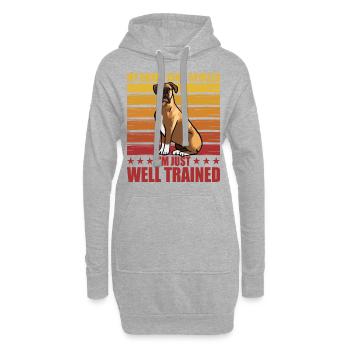 My Boxer isn't spoiled I'm just well trained - Hoodie Dress - heather grey - Front