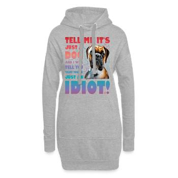 Boxer Lustiger Spruch - Hoodie-Kleid - Grau meliert - Vorne