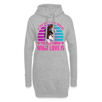 Boxer Lustiger Spruch Liebe - Hoodie-Kleid - Grau meliert - Vorne