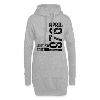 Geschenk April 1976. Jahrestag April 1976. April. - Hoodie-Kleid - Grau meliert - Vorne