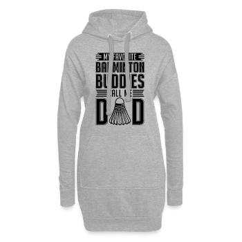 Mes copains de badminton préférés Shuttlecock Player - Sweat-shirt à capuche long Femme - gris chiné - Devant