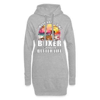 Je travaille dur pour que mon boxeur puisse avoir une vie meilleure - Sweat-shirt à capuche long Femme - gris chiné - Devant