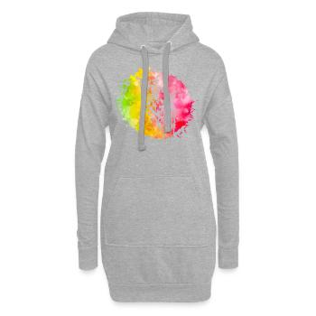 Boxeur - Sweat-shirt à capuche long Femme - gris chiné - Devant