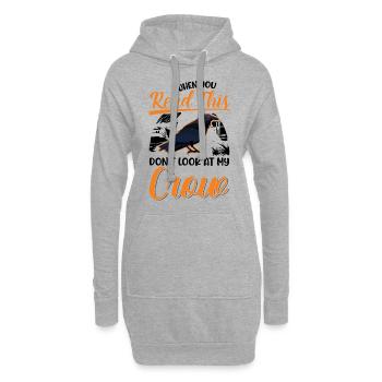Corbeau Corbeau Corbeau Élevage Corbeau Éleveur de corbeaux - Sweat-shirt à capuche long Femme - gris chiné - Devant