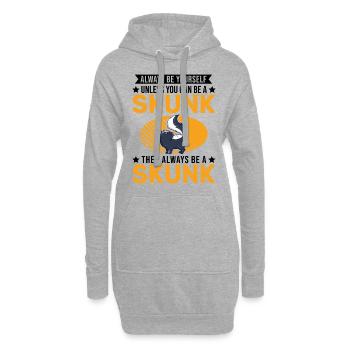 Always be yourself Skunk Stinkntier - Hoodie-Kleid - Grau meliert - Vorne