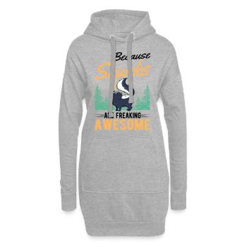 Parce que les mouffettes sont des mouffettes géniales - Sweat-shirt à capuche long Femme - gris chiné - Devant