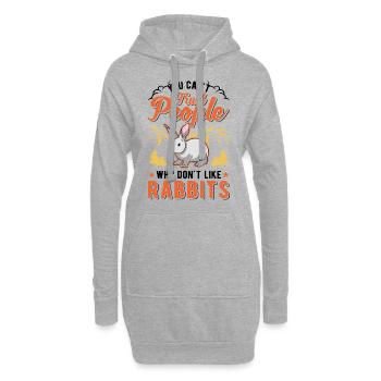 Kaninchen Geschenk Häschen Hase Kaninchen - Hoodie-Kleid - Grau meliert - Vorne