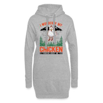 Poulets Élevage de poulets Éleveur de poulets Éleveur - Sweat-shirt à capuche long Femme - gris chiné - Devant