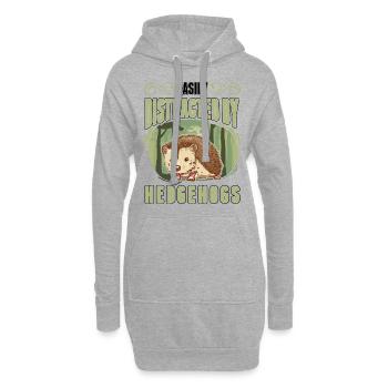 Facilement distrait par les hérissons Igel - Sweat-shirt à capuche long Femme - gris chiné - Devant