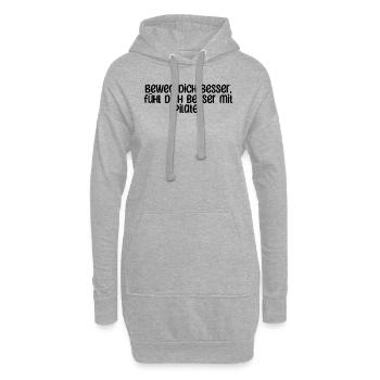 Pilates - Beweg dich besser, fühl dich besser mit - Hoodie-Kleid - Grau meliert - Vorne