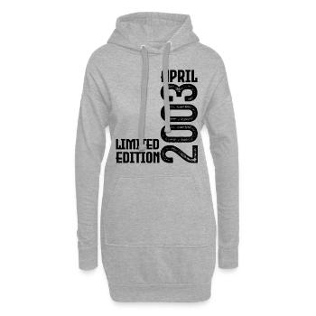 Geschenk April 2003. Jubiläum April 2003. April. - Hoodie-Kleid - Grau meliert - Vorne