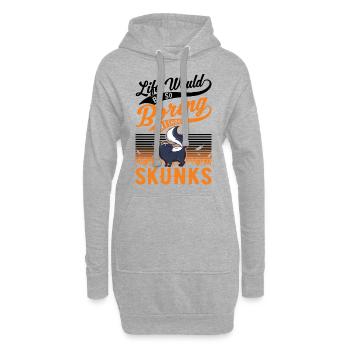 Cadeau Skunk - Sweat-shirt à capuche long Femme - gris chiné - Devant