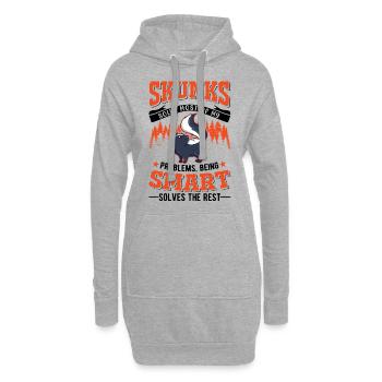 Stinktier Liebhaber - Hoodie-Kleid - Grau meliert - Vorne